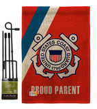 Proud Coast Guard Parent - Military Americana Vertical Impressions Decorative Flags HG170037 Made In USA