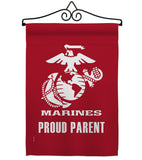 Proud Marine Parent - Military Americana Vertical Impressions Decorative Flags HG170040 Made In USA