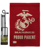 Proud Marine Parent - Military Americana Vertical Impressions Decorative Flags HG170040 Made In USA