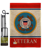 Coast Guard Veteran - Military Americana Vertical Impressions Decorative Flags HG170042 Made In USA