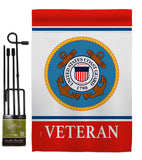 Coast Guard Veteran - Military Americana Vertical Impressions Decorative Flags HG170042 Made In USA