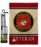 Marine Corps Veteran - Military Americana Vertical Impressions Decorative Flags HG170045 Made In USA