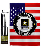 United State Army Retired - Military Americana Vertical Impressions Decorative Flags HG170175 Made In USA