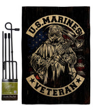 Marines Veteran - Military Americana Vertical Impressions Decorative Flags HG183069 Made In USA