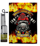 Bravery Firefighter - Military Americana Vertical Impressions Decorative Flags HG183071 Made In USA