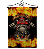 Bravery Firefighter - Military Americana Vertical Impressions Decorative Flags HG183071 Made In USA