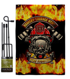 Bravery Firefighter - Military Americana Vertical Impressions Decorative Flags HG183071 Made In USA