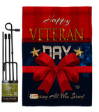 Happy Veteran Day - Military Americana Vertical Impressions Decorative Flags HG192172 Made In USA