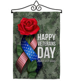 Happy Veterans Day - Military Americana Vertical Impressions Decorative Flags HG192332 Made In USA