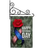 Happy Veterans Day - Military Americana Vertical Impressions Decorative Flags HG192332 Made In USA