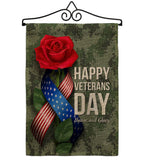 Happy Veterans Day - Military Americana Vertical Impressions Decorative Flags HG192332 Made In USA