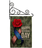 Happy Veterans Day - Military Americana Vertical Impressions Decorative Flags HG192332 Made In USA