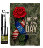 Happy Veterans Day - Military Americana Vertical Impressions Decorative Flags HG192332 Made In USA