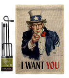 I Want You - Military Americana Vertical Impressions Decorative Flags HG192348 Made In USA