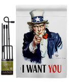 I Want You - Military Americana Vertical Impressions Decorative Flags HG192348 Made In USA