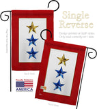 Gold & Two Blue Stars - Military Americana Vertical Impressions Decorative Flags HG141086 Made In USA