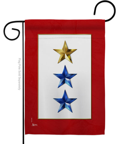 Gold & Two Blue Stars - Military Americana Vertical Impressions Decorative Flags HG141086 Made In USA