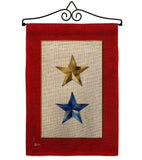 Gold & Blue Stars - Military Americana Vertical Impressions Decorative Flags HG141084 Made In USA