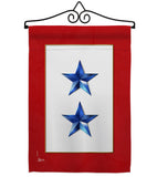 2 Blue Stars - Military Americana Vertical Impressions Decorative Flags HG141085 Made In USA