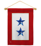 2 Blue Stars - Military Americana Vertical Impressions Decorative Flags HG141085 Made In USA