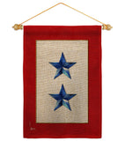 2 Blue Stars - Military Americana Vertical Impressions Decorative Flags HG141085 Made In USA