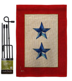 2 Blue Stars - Military Americana Vertical Impressions Decorative Flags HG141085 Made In USA