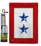 2 Blue Stars - Military Americana Vertical Impressions Decorative Flags HG141085 Made In USA