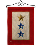 Gold & Two Blue Stars - Military Americana Vertical Impressions Decorative Flags HG141086 Made In USA