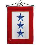 Three Blue Stars - Military Americana Vertical Impressions Decorative Flags HG141087 Made In USA