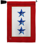 Three Blue Stars - Military Americana Vertical Impressions Decorative Flags HG141087 Made In USA