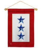 Three Blue Stars - Military Americana Vertical Impressions Decorative Flags HG141087 Made In USA