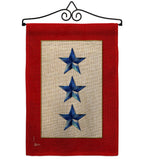 Three Blue Stars - Military Americana Vertical Impressions Decorative Flags HG141087 Made In USA