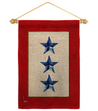 Three Blue Stars - Military Americana Vertical Impressions Decorative Flags HG141087 Made In USA