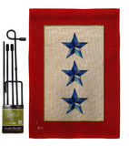 Three Blue Stars - Military Americana Vertical Impressions Decorative Flags HG141087 Made In USA