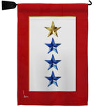 Gold & Three Blue Stars - Military Americana Vertical Impressions Decorative Flags HG141088 Made In USA