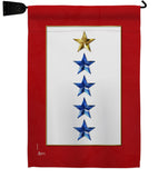 Gold & Four Blue Stars - Military Americana Vertical Impressions Decorative Flags HG141090 Made In USA