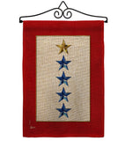 Gold & Four Blue Stars - Military Americana Vertical Impressions Decorative Flags HG141090 Made In USA