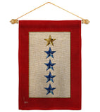 Gold & Four Blue Stars - Military Americana Vertical Impressions Decorative Flags HG141090 Made In USA