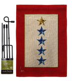 Gold & Four Blue Stars - Military Americana Vertical Impressions Decorative Flags HG141090 Made In USA