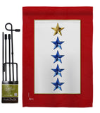 Gold & Four Blue Stars - Military Americana Vertical Impressions Decorative Flags HG141090 Made In USA