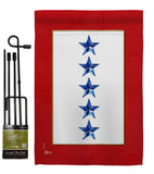 Five Blue Stars - Military Americana Vertical Impressions Decorative Flags HG141091 Made In USA