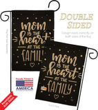 Mom is the Heart - Mother's Day Summer Vertical Impressions Decorative Flags HG192337 Made In USA