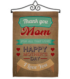 Thanks Mom - Mother's Day Summer Vertical Impressions Decorative Flags HG115099 Made In USA