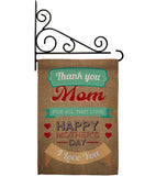 Thanks Mom - Mother's Day Summer Vertical Impressions Decorative Flags HG115099 Made In USA