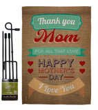 Thanks Mom - Mother's Day Summer Vertical Impressions Decorative Flags HG115099 Made In USA