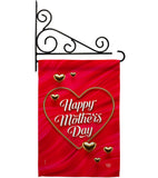 Gold Heart Mother - Mother's Day Summer Vertical Impressions Decorative Flags HG192576 Made In USA