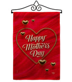 Gold Heart Mother - Mother's Day Summer Vertical Impressions Decorative Flags HG192576 Made In USA