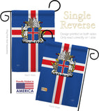 Iceland - Nationality Flags of the World Vertical Impressions Decorative Flags HG108170 Made In USA