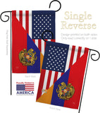 Armenia US Friendship - Nationality Flags of the World Vertical Impressions Decorative Flags HG108482 Made In USA