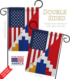 Republic of Artsakh US Friendship - Nationality Flags of the World Vertical Impressions Decorative Flags HG108483 Made In USA